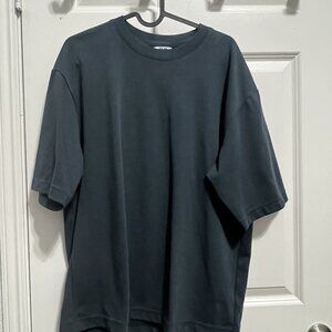 Uniqlo U Airism T Shirt Men’s Blue Striped Oversized Tee